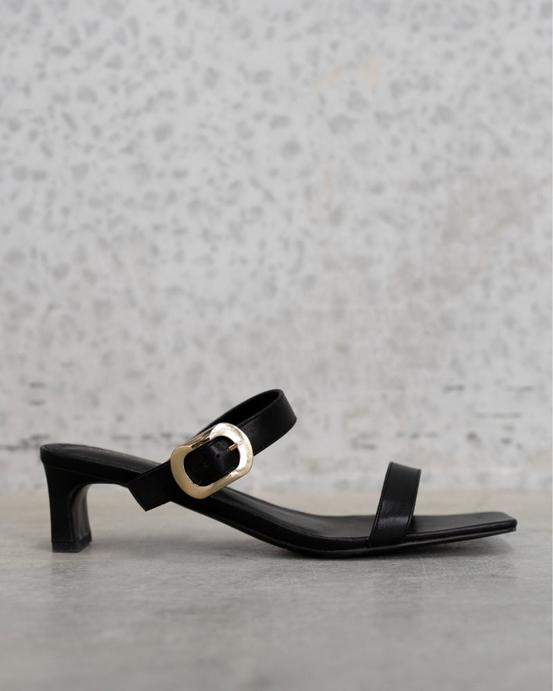 Kenzie Double-Strap Heels Black