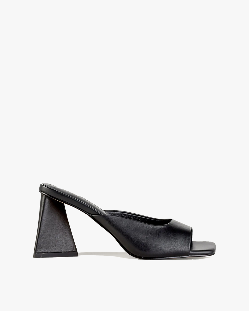 Brooke High Heel Mule Black Leather