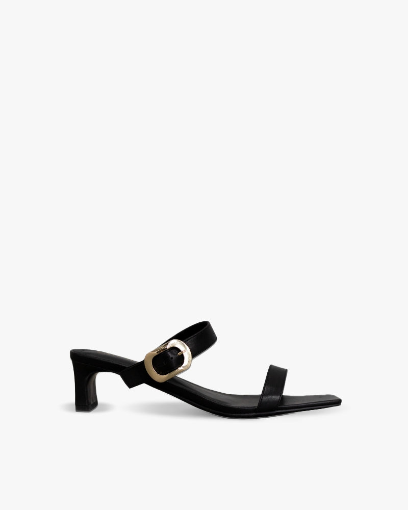 Kenzie Double-Strap Heels Black