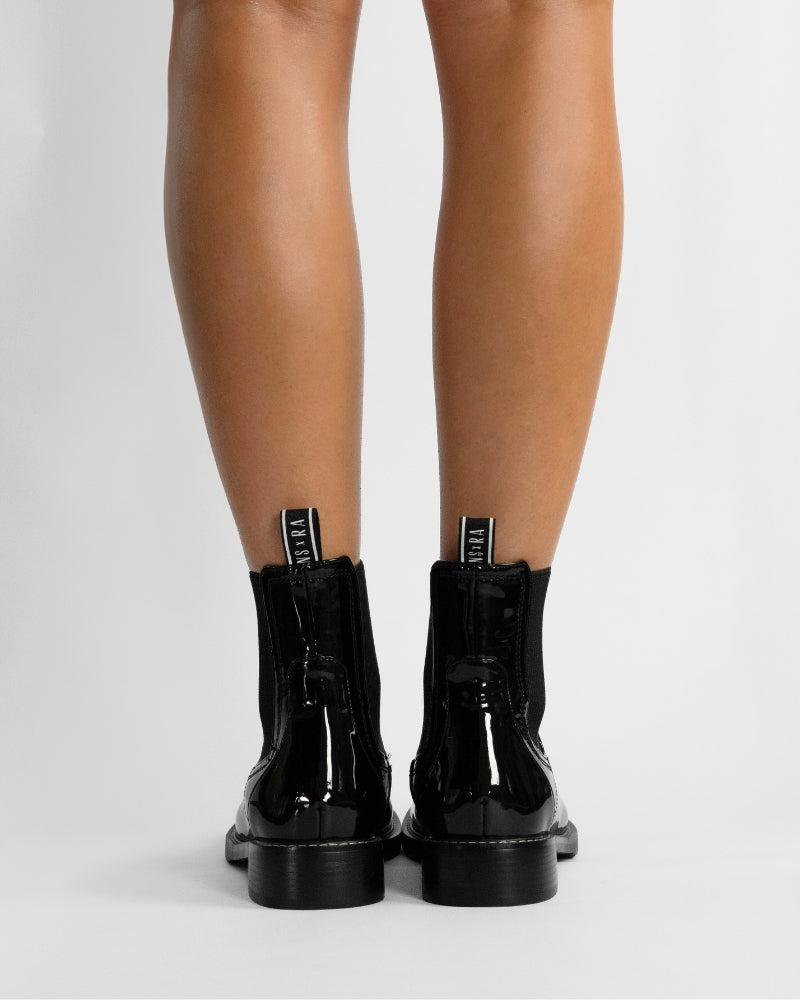 Bec Allen Black Patent Mid Ankle Boot