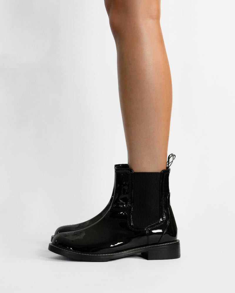 Bec Allen Black Patent Mid Ankle Boot