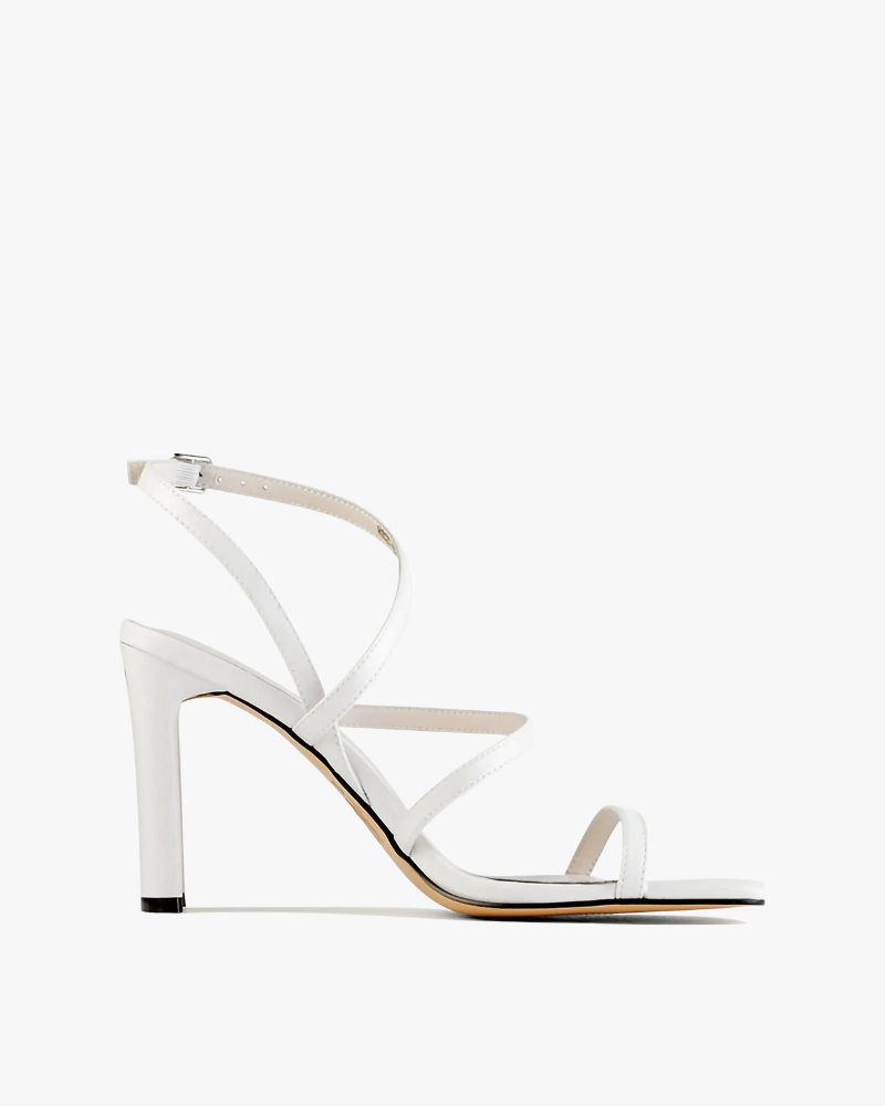 Lani High Heel Sandals White Leather