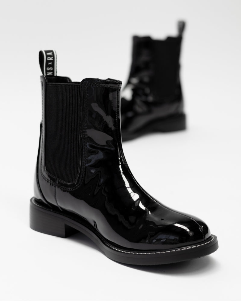 Bec Allen Black Patent Mid Ankle Boot