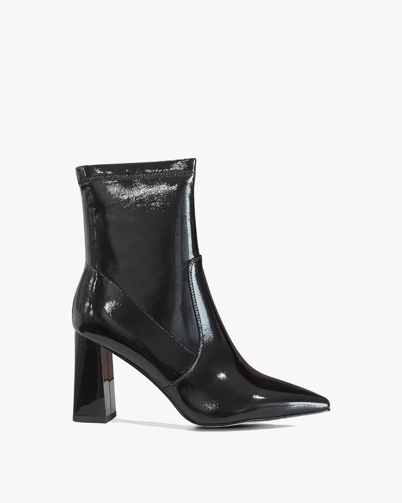 Katia Mid Ankle Boots Black Patent Leather
