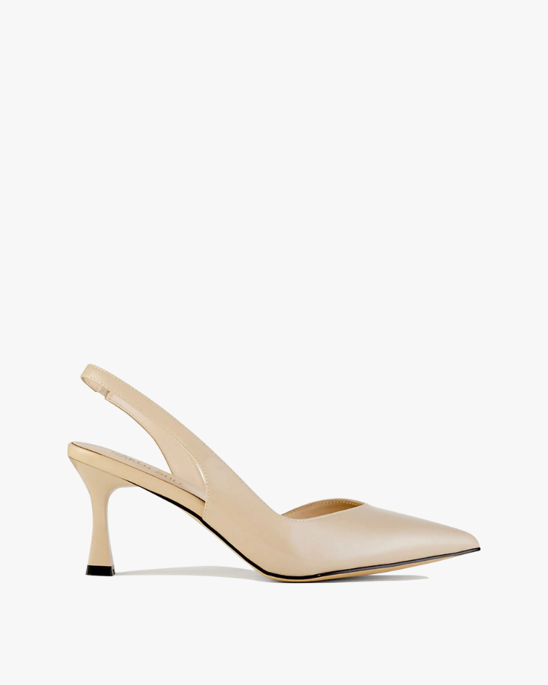 Alexandra Wide Fit Mid Heels Nude Patent Leather