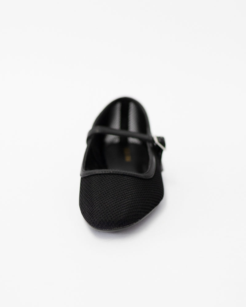 Geneva Black Mesh Flats