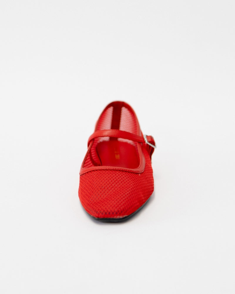 Geneva Soft Red Mesh Flats