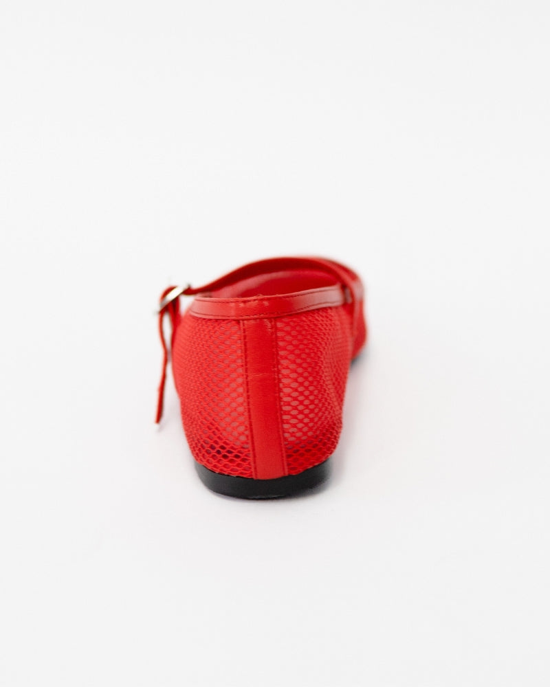 Geneva Soft Red Mesh Flats