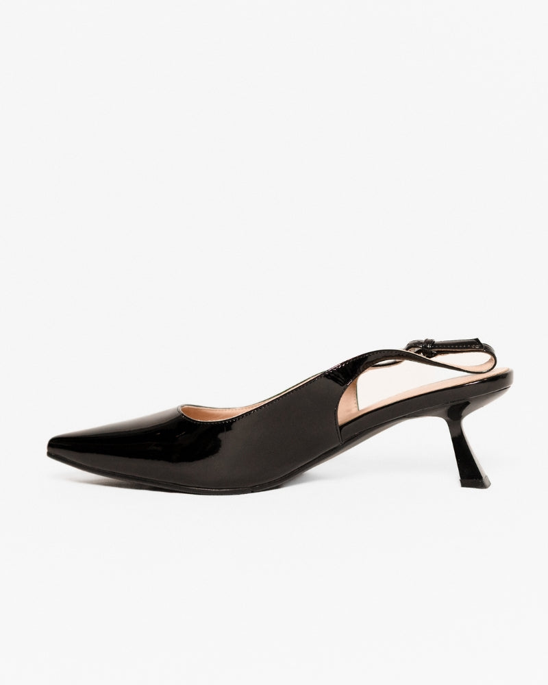 Alexandra Slingback Mid Heels Black