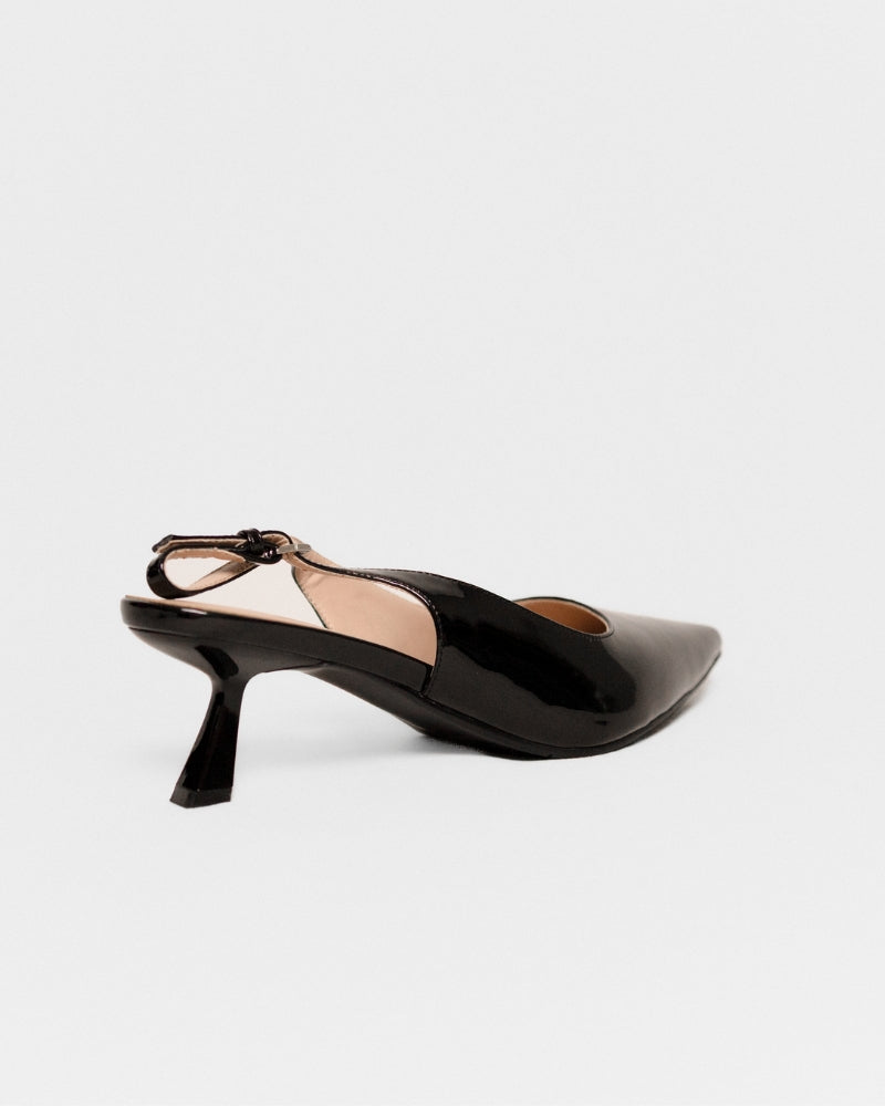Alexandra Slingback Mid Heels Black