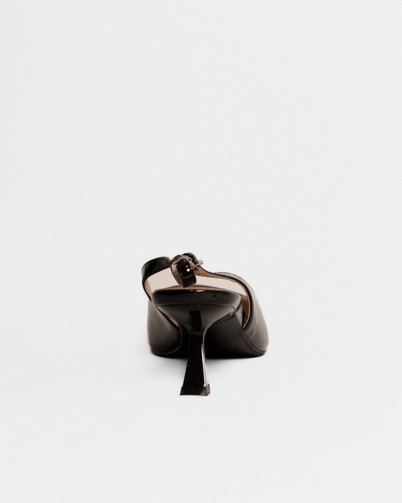 Alexandra Slingback Mid Heels Black