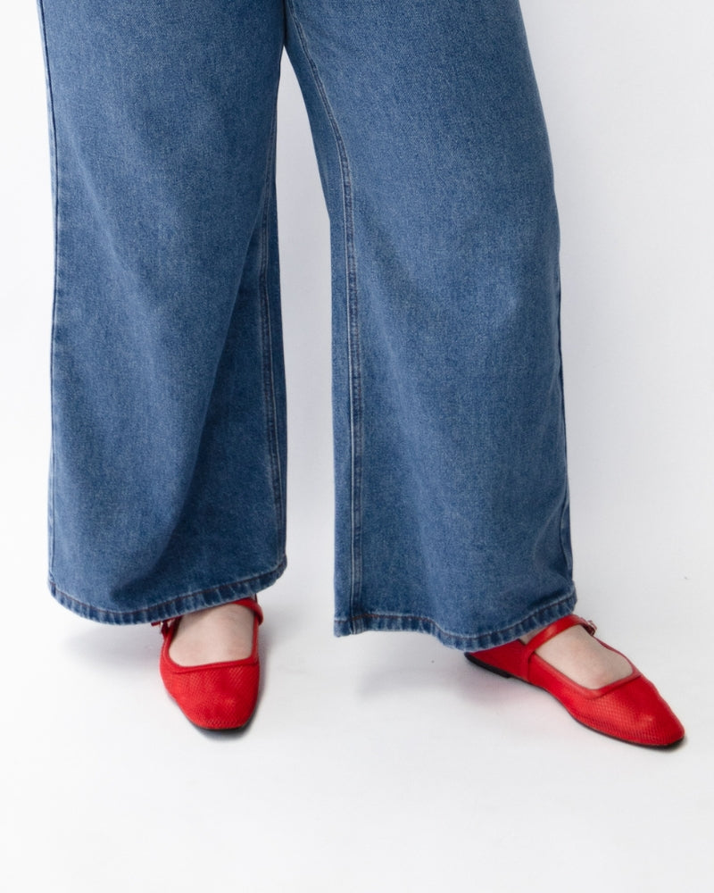 Geneva Soft Red Mesh Flats