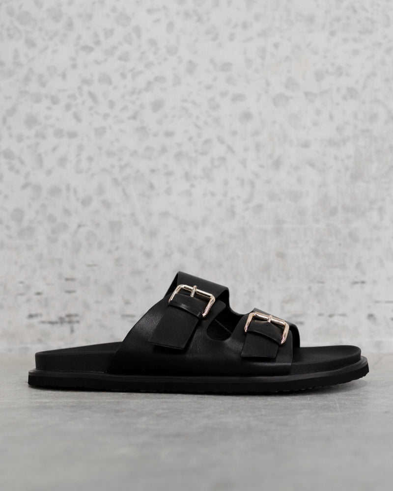 Tanah Buckle Slides Black