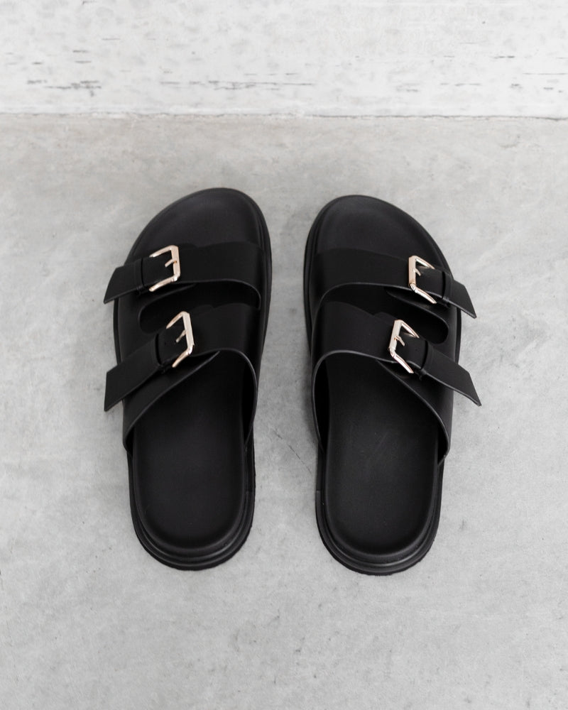 Tanah Buckle Slides Black