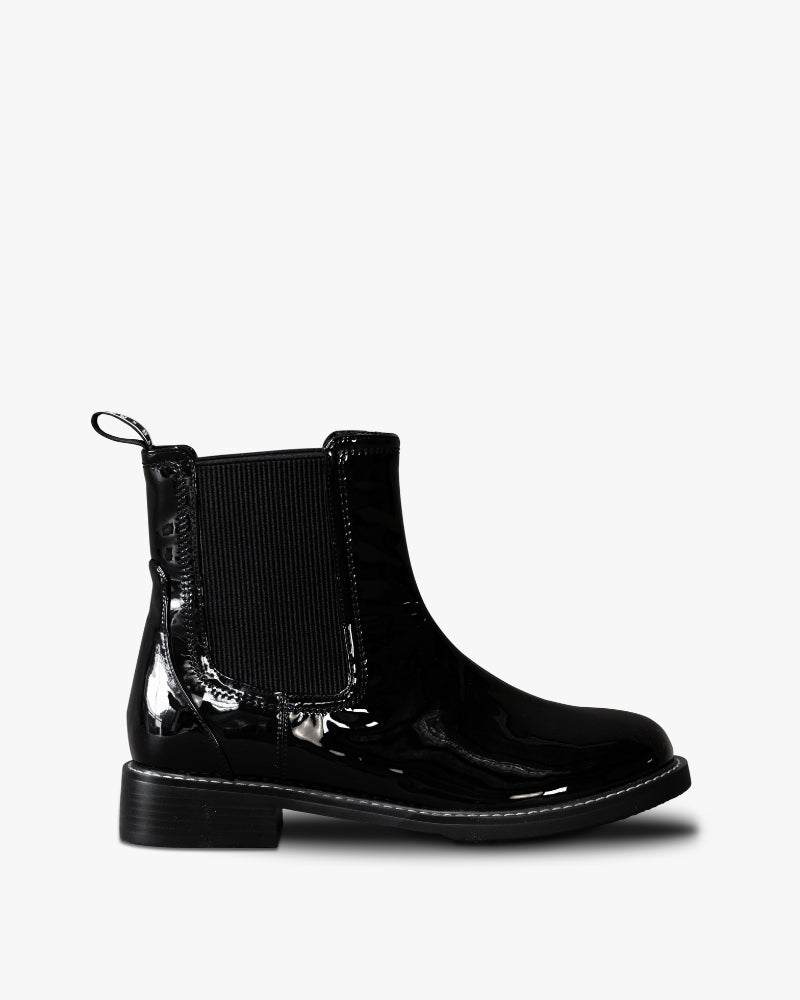 Bec Allen Black Patent Mid Ankle Boot