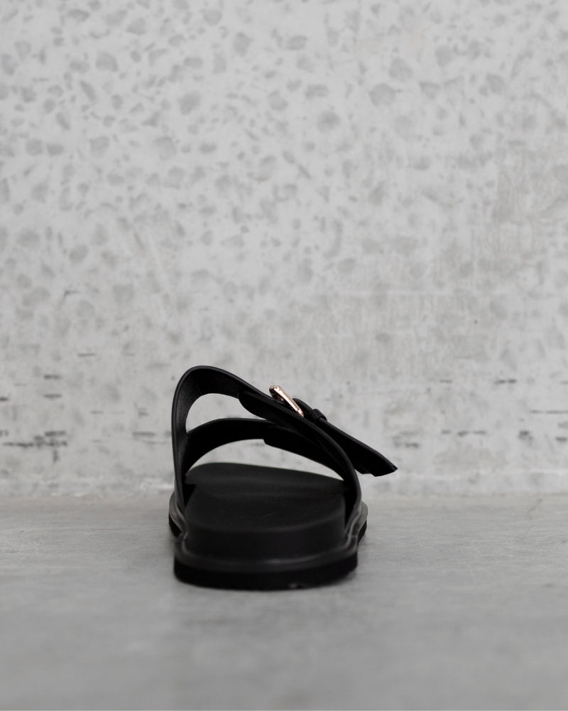 Back view of tanah buckle slides 