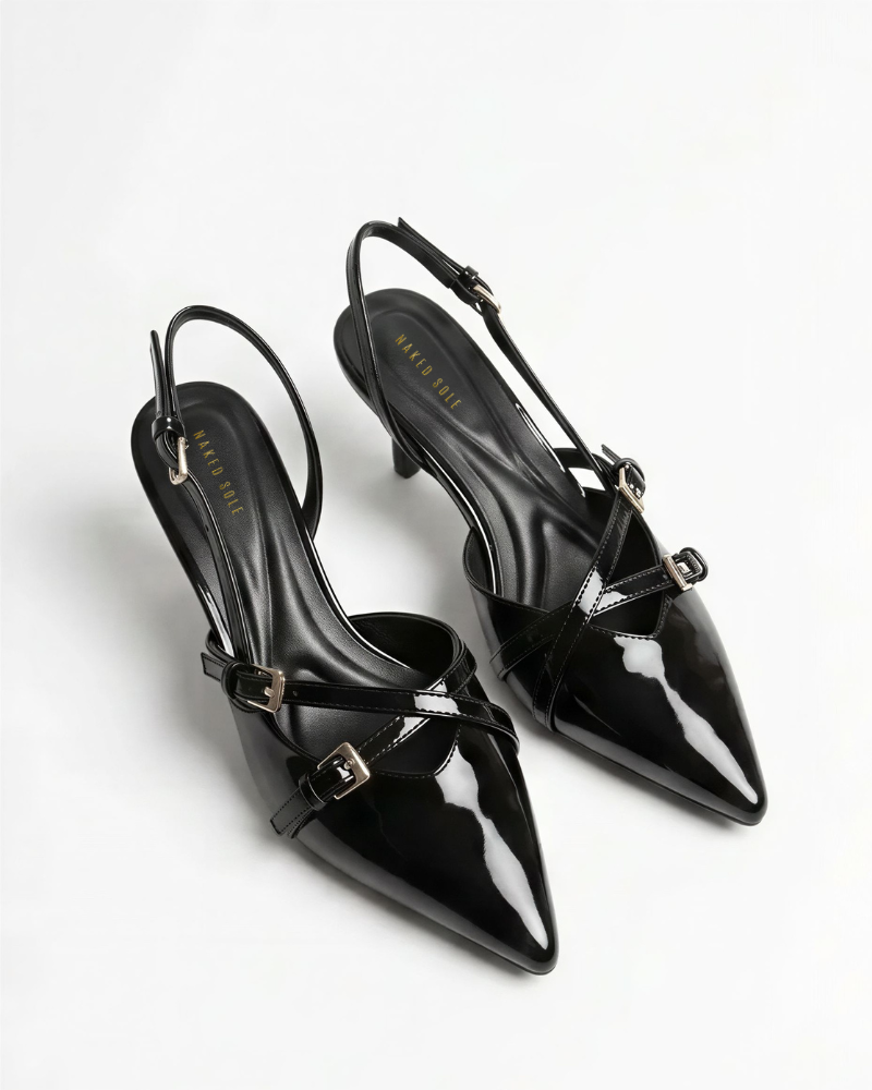 Freya Black Slingback 