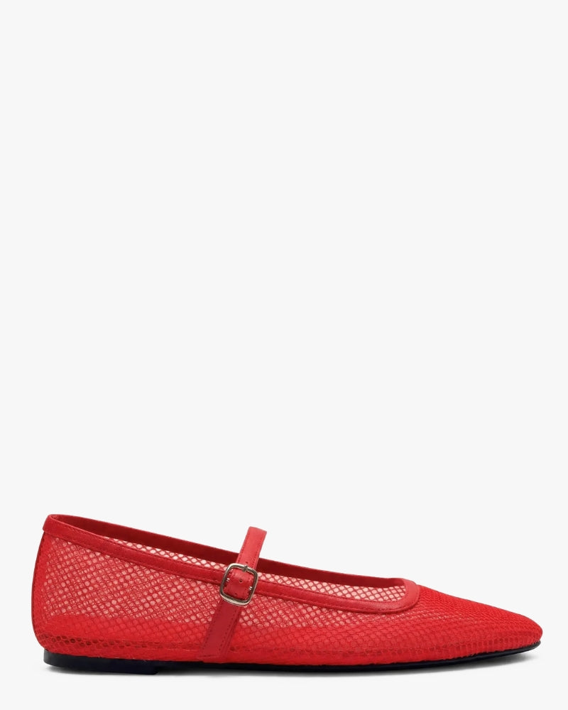 geneva red mesh flat