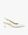 Alexandra Slingback Mid Heels White