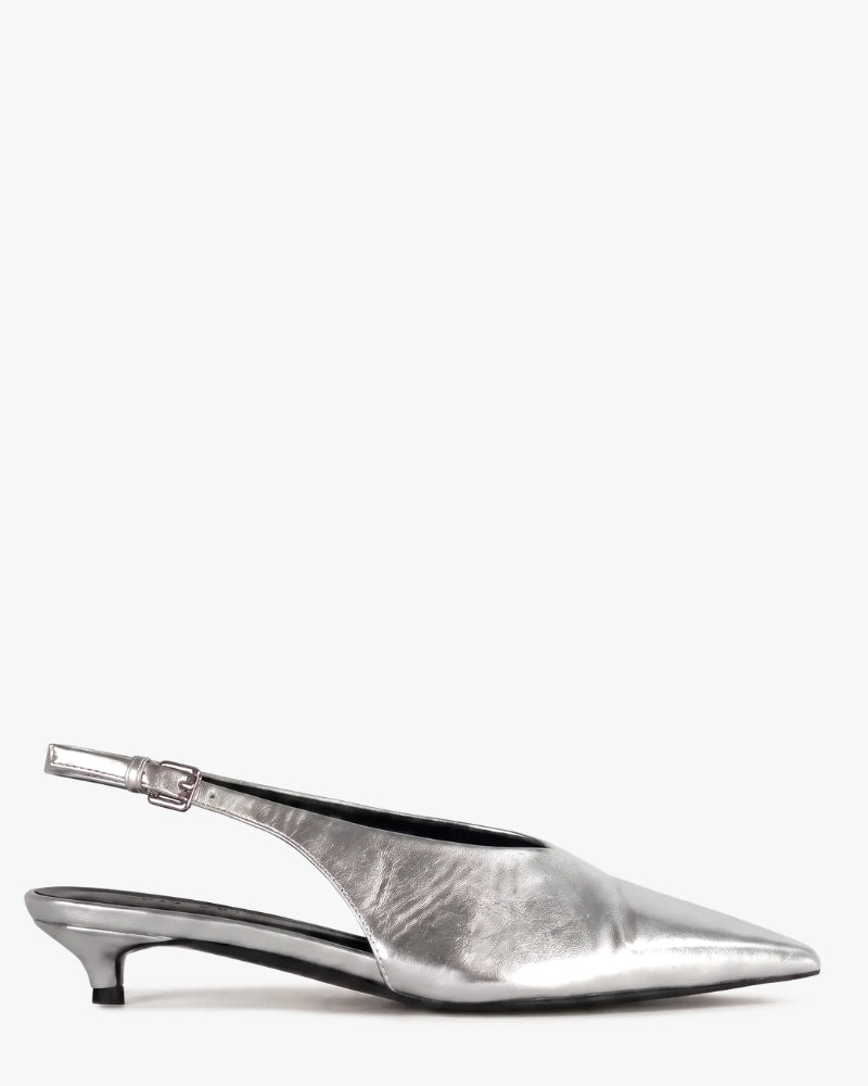 Quinn slingback silver