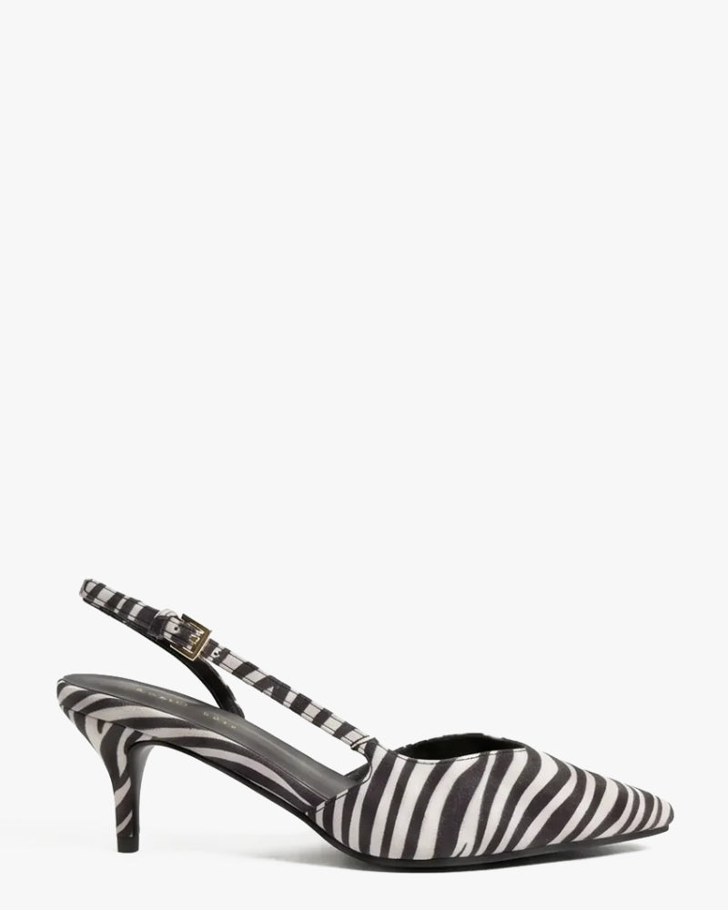 Zebra suede slingback 