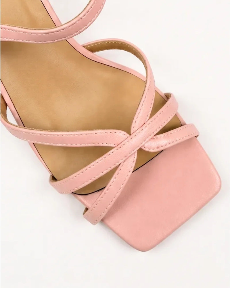 Camellia Strappy Heel in Ballet Pink – slingback strap with adjustable buckle