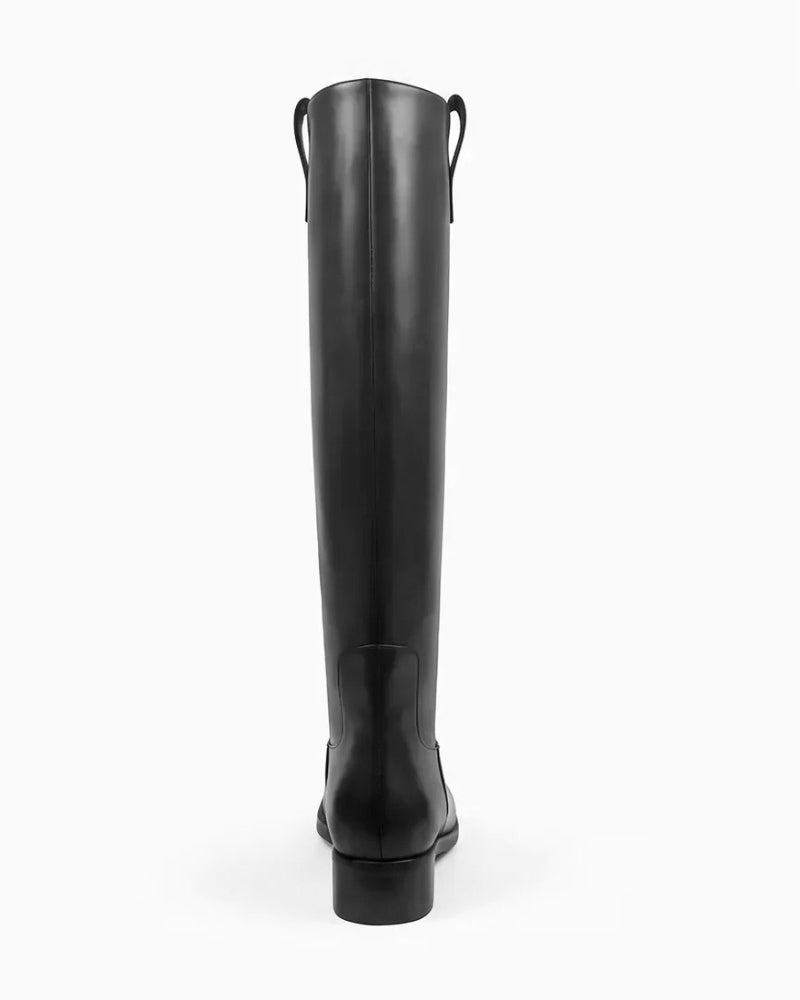 Ivy Knee High Boot in Midnight Black – low block heel