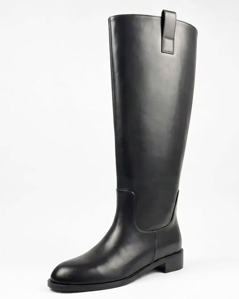 Ivy Knee High Boot in Midnight Black – large size women's boot, sizes 10–15