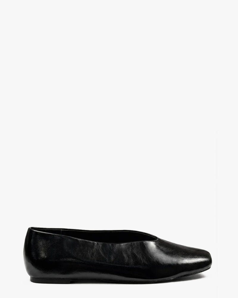 Olivia Glove Ballet Flat in Noir Crush – glove-style upper with centre seam detail, women's sizes 10–15