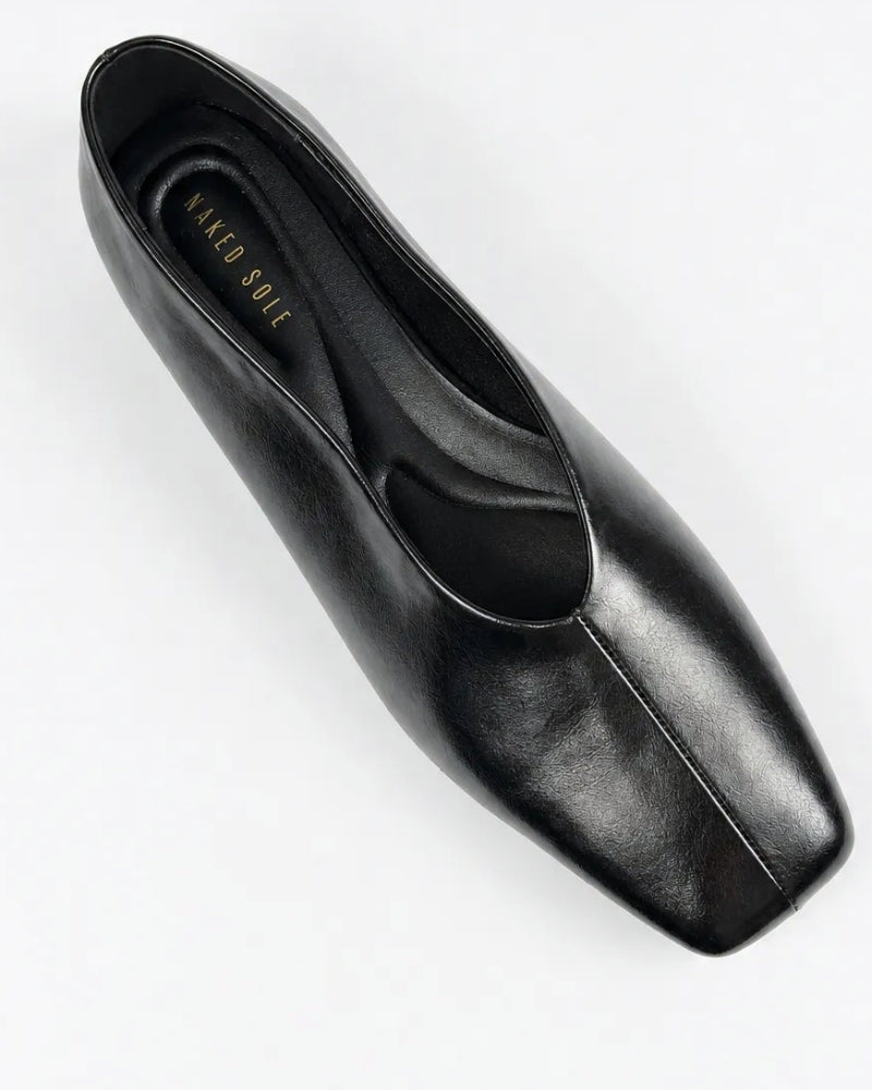 Olivia Glove Ballet Flat in Noir Crush – large size women's flat, sizes 10–15