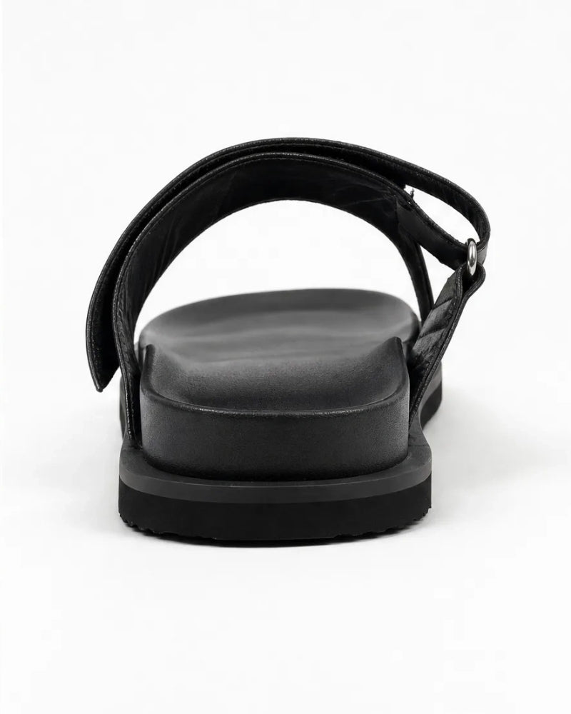 Poppy Slide in Black – large size women's slide, sizes 10–15