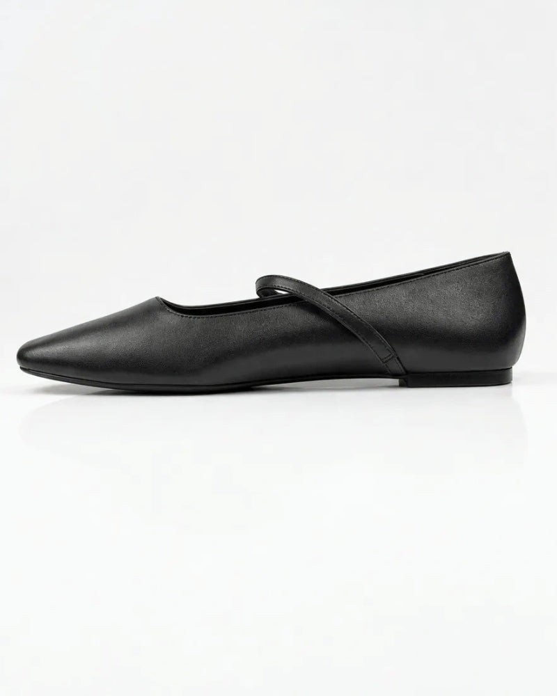 Sophia Ballet Flat in Onyx – large size women's flat, sizes 10–15